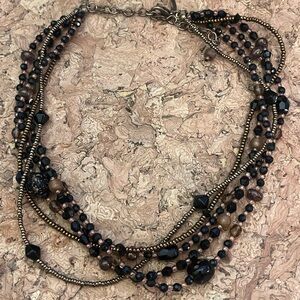 Black & Bronze Beaded Chico's Necklace